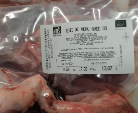 Vente de pièce de veau